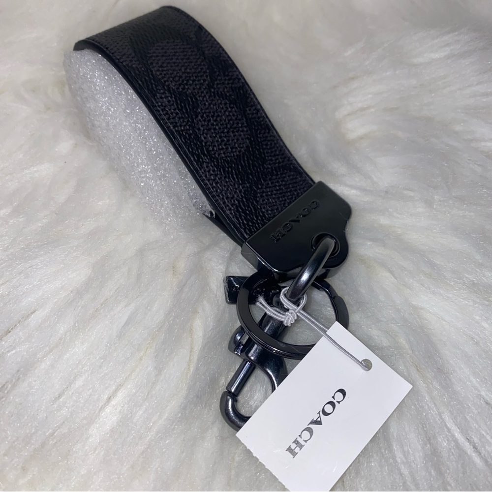 Coach Loop Key Fob In Signature Canvas New - Picture 4 of 8